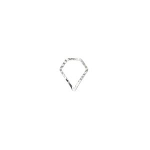 Component, silver-plated brass, 10x8mm single-sided diamond-cut open gem, 1mm thick. Sold per pkg of 100.