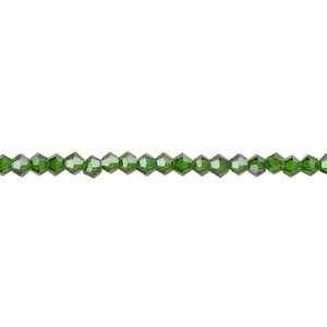 Bead 1pk 16 facets transparent emerald green, Celestial Crystal® 3mm bicone 15.5-16 inch