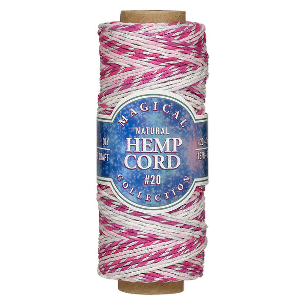 Cord, Hemptique®, variegated polished hemp, fairy, 1mm diameter, 20-pound test. Sold per 187-foot spool. image number 0
