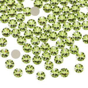 Flat back 1440pk citrus green foil back, Swarovski® 4.6-4.8mm round SS20 2088