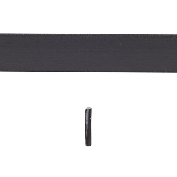 Cord, silicone, black, 10x1.7mm flat. Sold per pkg of 1 yard. image number 0