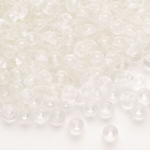 Glass 1pkg4oz, round bead, clear 4mm