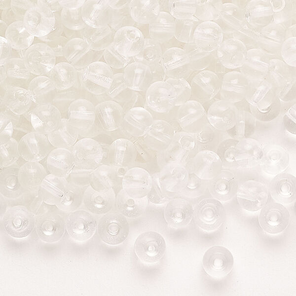 Glass 1pkg4oz, round bead, clear 4mm image number 0