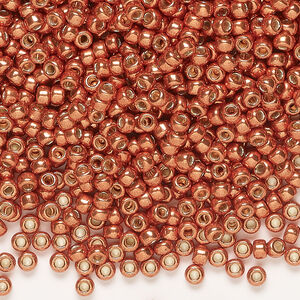 Seed bead, Miyuki 1pkg250g glass, #8 rocaille, Duracoat&reg; opaque galvanized pink blush (RR-4207)
