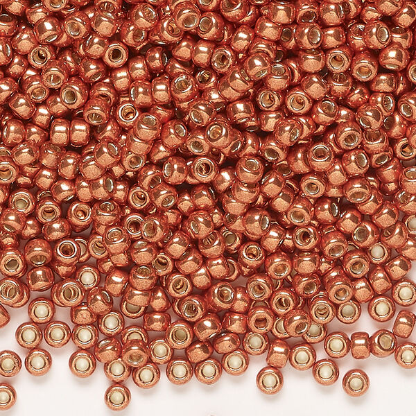 Seed bead, Miyuki 1pkg250g glass, #8 rocaille, Duracoat&reg; opaque galvanized pink blush (RR-4207) image number 0