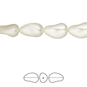 Pearl 250pk cream, Swarovski® 12x8mm baroque drop 5843