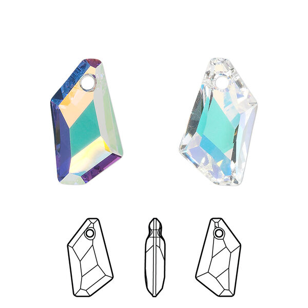 Drop 1pk crystal AB, Crystal Passions® 18x12mm pendant de-art 6670 image number 0