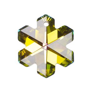 Focal 1pk transparent clear vitrail foil back, Celestial Crystal® 30x27mm snowflake