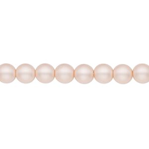 Bead, Czech pearl-coated glass druk, opaque matte soft pink, 6mm round. Sold per 15-1/2" to 16" strand.