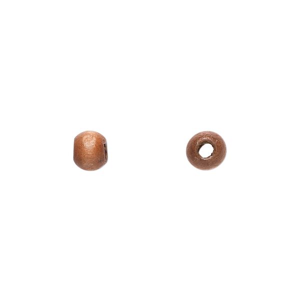 Bead, painted sugar maple (coated), brown, 6x5mm hand-cut rondelle. Sold per pkg of 450-500. image number 0