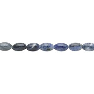 Sodalite 1pkg1, oval bead natural 15.5-16 inch 6x4mm
