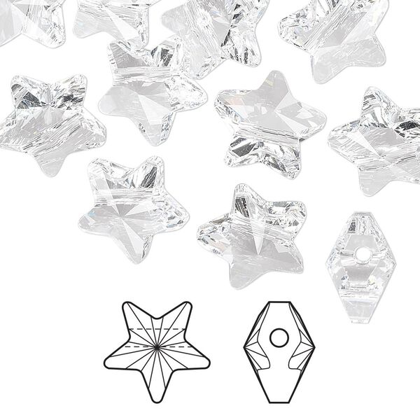 Bead 108pk crystal, Swarovski® 12mm star 5714 image number 0