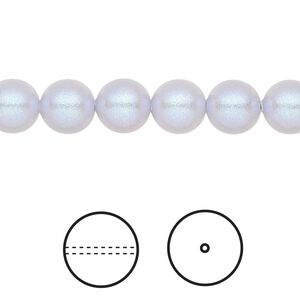 Pearl 250pk iridescent dreamy blue, Swarovski® 8mm round 5810