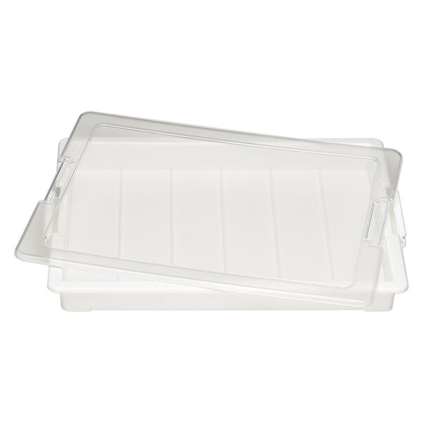 Organizer, Bead Storage Solutions™ Bead Storage Tray™, plastic, clear and off-white, 13-3/4 x 10-1/2 x 2 inches. Sold per 2-piece set. image number 0
