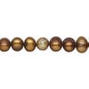 Freshwater pearl 1pkg1, semi-round, 15 inch dark antique copper 6-8mm cultured image number 0