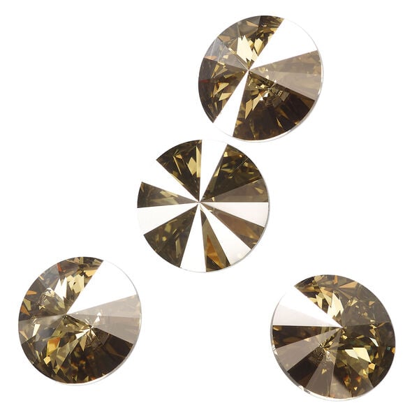 Chaton 1pkg4 crystal bronze foil back, Crystal Passions&reg; 14mm rivoli 1122 image number 0
