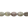 Russian serpentine 1pkg1, puffed oval bead natural, 15 inch 35x25mm image number 1