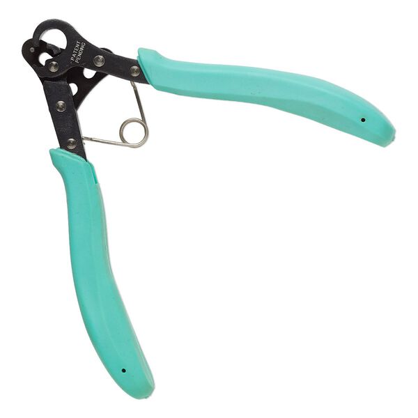 Pliers, Vintaj® Bead Smith®, 1-step looper, steel and rubber, teal, creates 1.5mm loop (inside diameter), 5 inches. Sold individually. image number 0