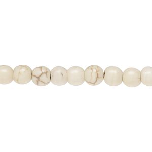 Magnesite 1pkg1, round bead 15 inch 5-6mm