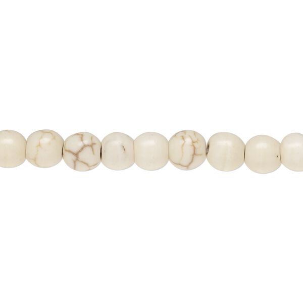 Magnesite 1pkg1, round bead 15 inch 5-6mm image number 0