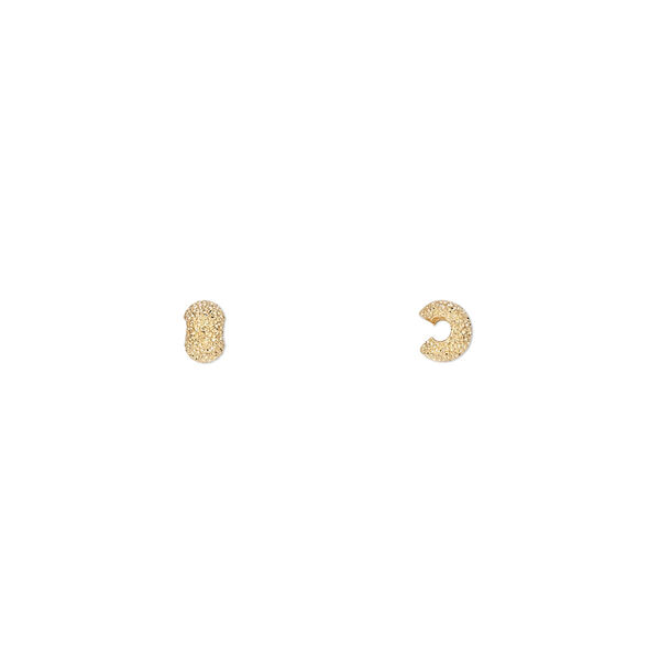Crimp cover, gold-plated brass, 3.5x3mm stardust rondelle. Sold per pkg of 100. image number 0