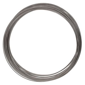 Memory wire, gunmetal-plated high carbon steel, 3-5/8 inch necklace, 0.7mm thick. Sold per 1-ounce pkg, approximately 29 loops.