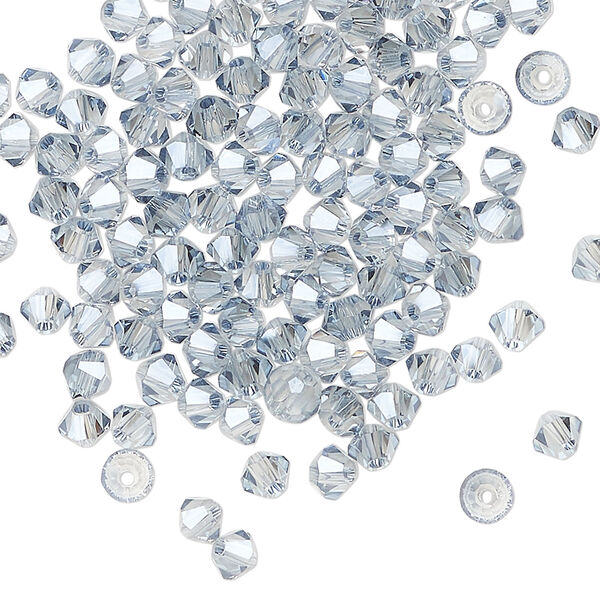 Bead 144pk translucent crystal silver night, Celestial Crystal® 4mm bicone image number 0