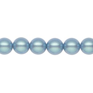Pearl 100pk pearlescent blue, Preciosa Czech crystal 8mm round