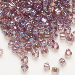 Seed bead, Miyuki, glass, transparent iris lilac, (TR1156), #5 triangle. Sold per 25-gram pkg.