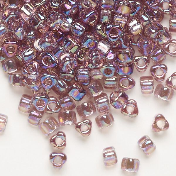 Seed bead, Miyuki, glass, transparent iris lilac, (TR1156), #5 triangle. Sold per 25-gram pkg. image number 0
