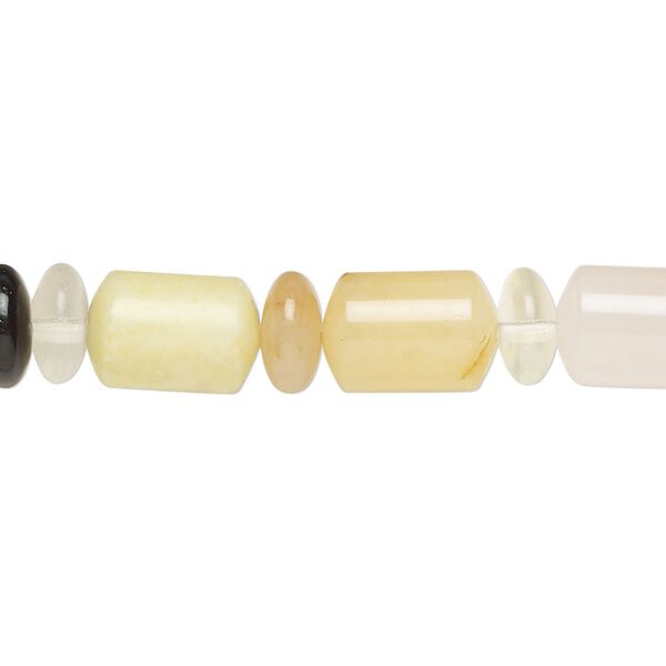 Multi-gemstone / glass 1pkg1, round saucer / tube bead 15 inch 8x4mm / 11x8mm image number 0