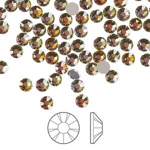 Flat back 144pk crystal vitrail medium foil back, Preciosa MAXIMA Czech crystal rhinestone 3.8-4mm chaton rose round SS16