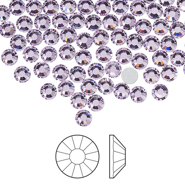 Flat back 144pk violet foil back, Preciosa Viva 12® Czech crystal rhinestone 3.8-4mm chaton rose round SS16 image number 0