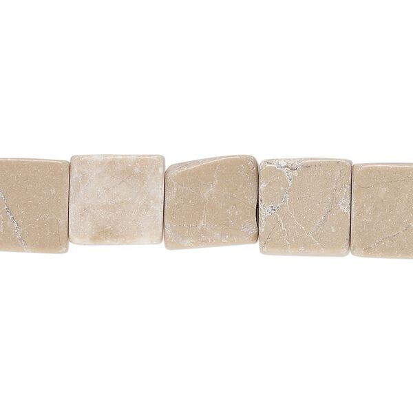 Marble 1pkg1, flat square bead natural 15 inch 9-10mm image number 0