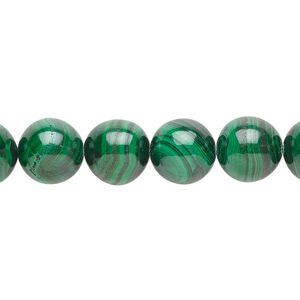 Malachite 1pkg1, round bead natural 8 inch 10mm