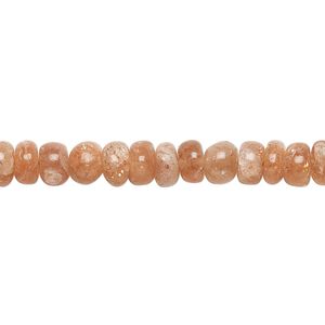 Sunstone 1pkg1, hand-cut rondelle bead natural 14 inch 5x3mm-6x4mm
