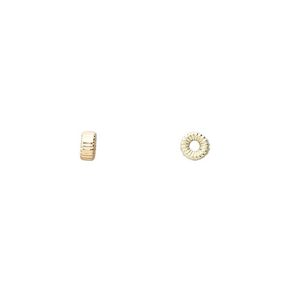 Bead, 14Kt gold-filled, 4x2mm corrugated rondelle. Sold per pkg of 20. image number 0