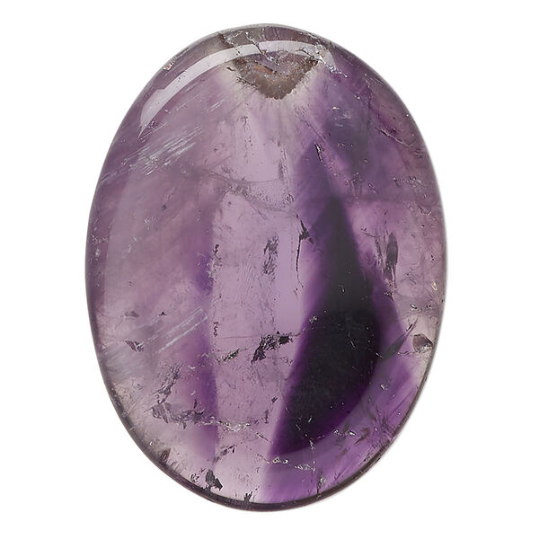 Worry stone, amethyst (natural), 35x25mm oval, C grade, Mohs hardness 7. Sold individually. image number 0