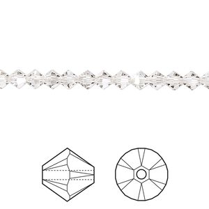 Bead 1440pk crystal silver shade, Swarovski® 4mm XILION bicone 5328
