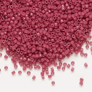 Seed bead, Delica®, glass, pkg/250g, #11 round, Duracoat® opaque outside dyed cherry blossom (DB-2353).