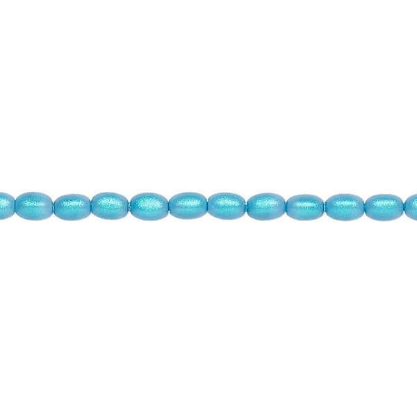 Pearl 100pk iridescent dark turquoise, Crystal Passions® 4x3mm rice 5824 image number 0