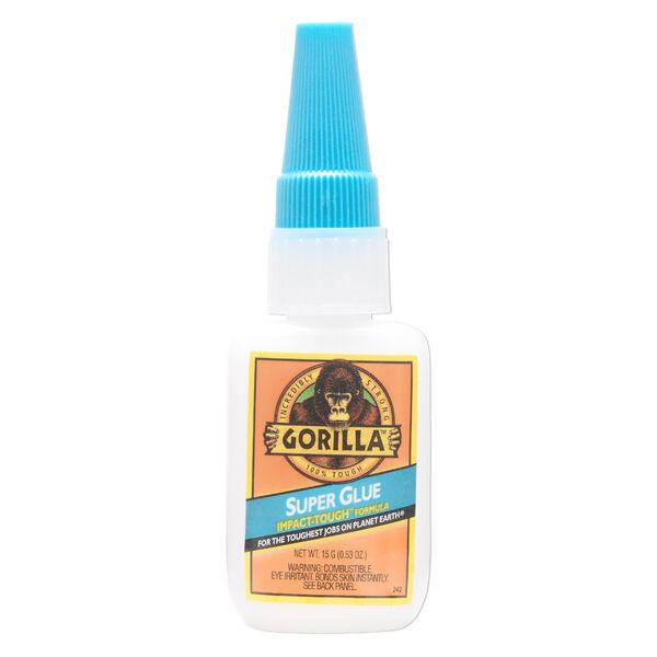 Adhesive, GORILLA™ Super Glue, Impact-Tough® Formula, clear. Sold per 15-gram bottle. image number 0
