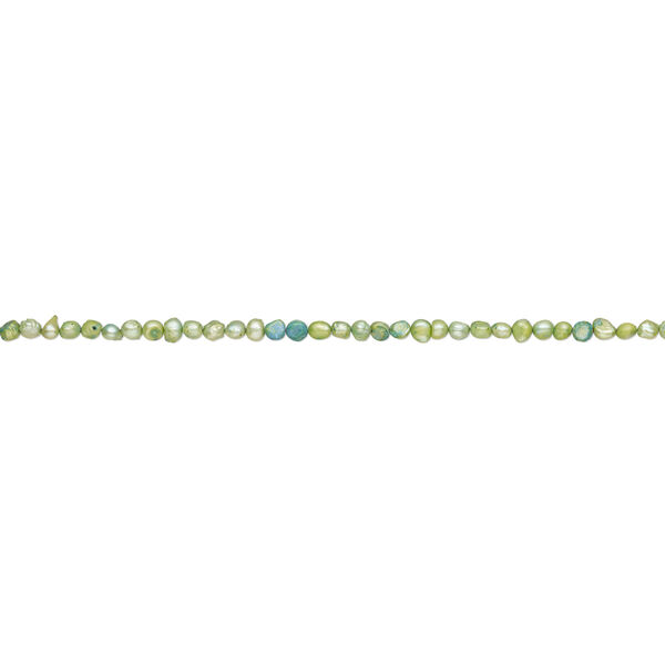 Freshwater pearl 1pkg1, flat-sided potato, 14 inch blue / grey / green 5-6mm cultured image number 1