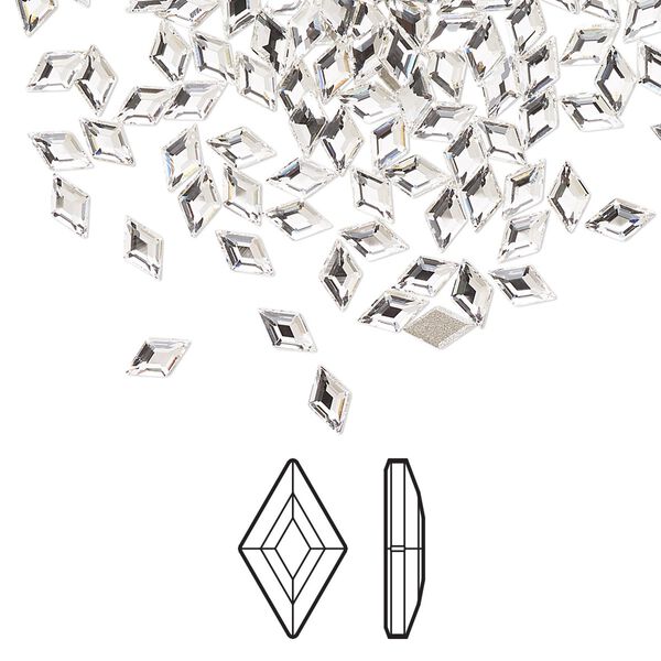 Flat back 6pk crystal foil back, Crystal Passions® 5x3mm diamond 2773 image number 0