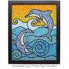 Sabrina Frey Bead Mosaic™ Starter Kit, glass / medium-density fiberboard / glue, pkg/1, multicolored, 8x10 inches with "Dolphins" design. image number 0
