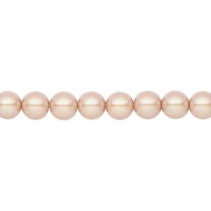 Pearl 200pk pearlescent pink, Preciosa Czech crystal 6mm round
