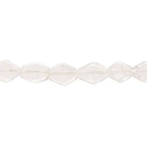 Quartz crystal 1pkg1, hand-cut flat diamond bead natural, 13 inch 8x6mm-12x8mm