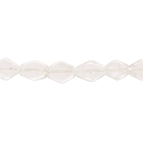 Quartz crystal 1pkg1, hand-cut flat diamond bead natural, 13 inch 8x6mm-12x8mm image number 0