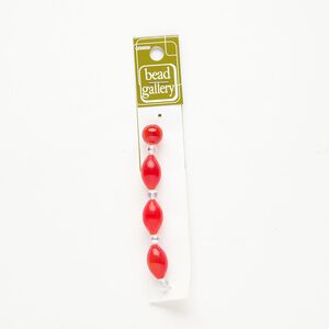 Bead 1pkg4 handblown glass, 11-13mm round / 19x12mm-20x13mm oval, assortment translucent red