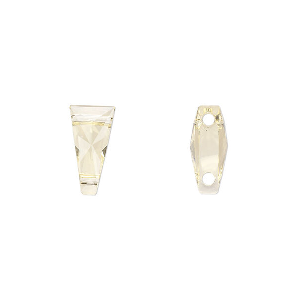 Bead, Crystal Passions®, jonquil, 13x7mm faceted keystone with 2 holes (5181), fits up to 8mm bead. Sold individually. image number 0